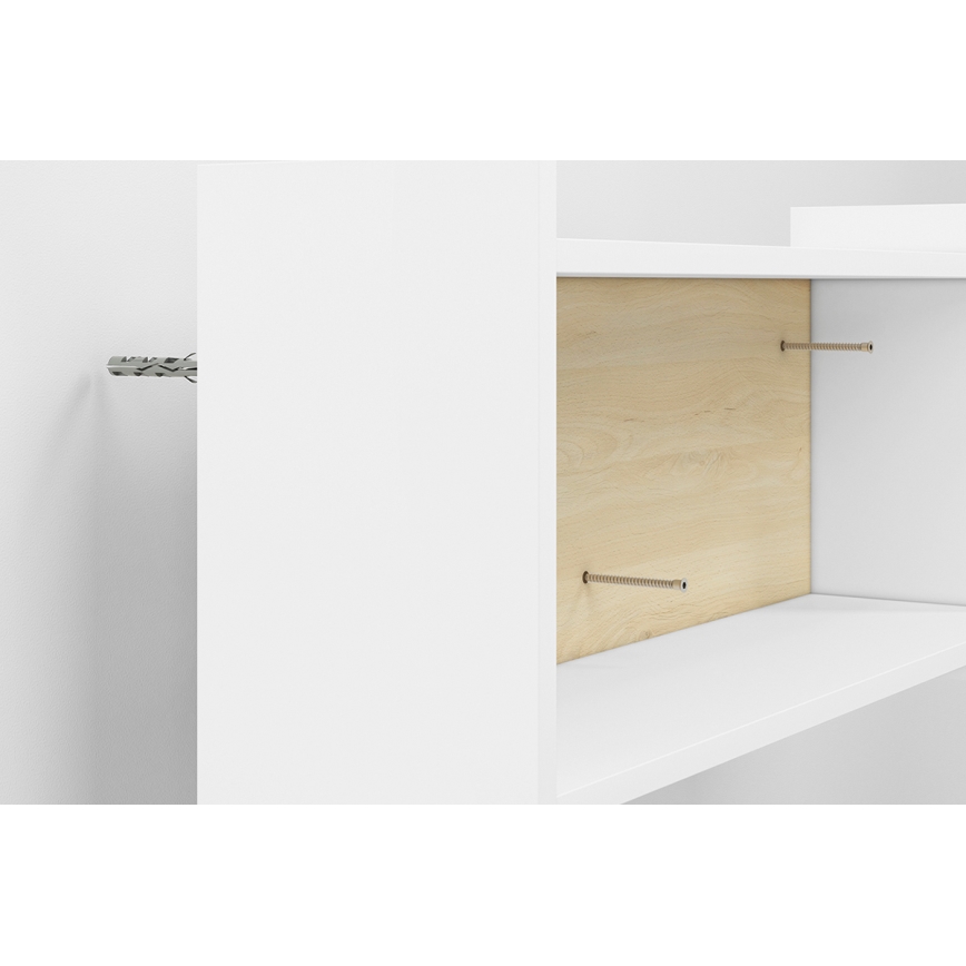 Dečija zidna polica BUBO 35x72 cm bela/svetli buk