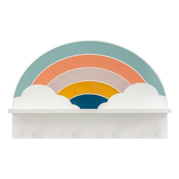 Dečija zidna polica sa kukama – duga/šarena