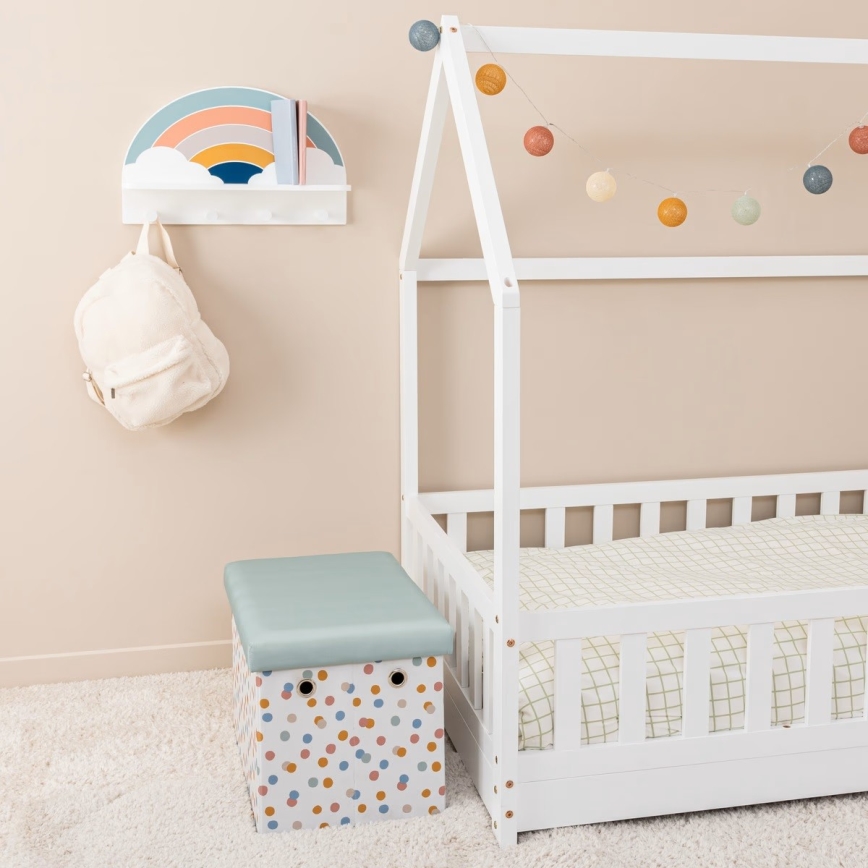 Dečija zidna polica sa kukama – duga/šarena