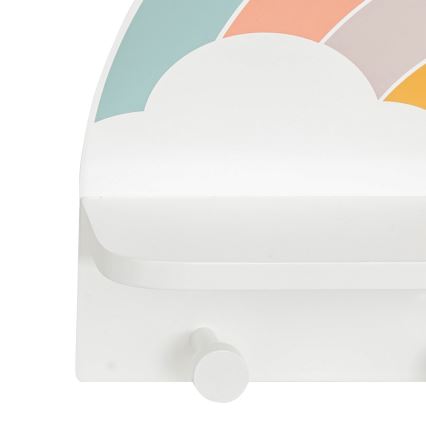 Dečija zidna polica sa kukama – duga/šarena