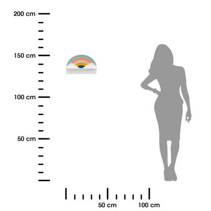 Dečija zidna polica sa kukama – duga/šarena
