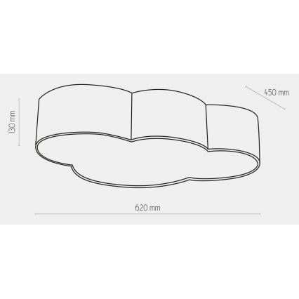 Dečije plafonsko svetlo CLOUD 4xE27/15W/230V belo