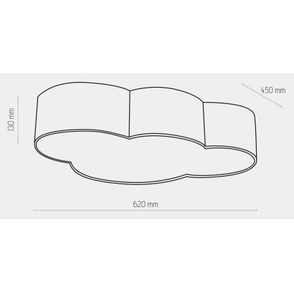 Dečije plafonsko svetlo CLOUD 4xE27/15W/230V sivo