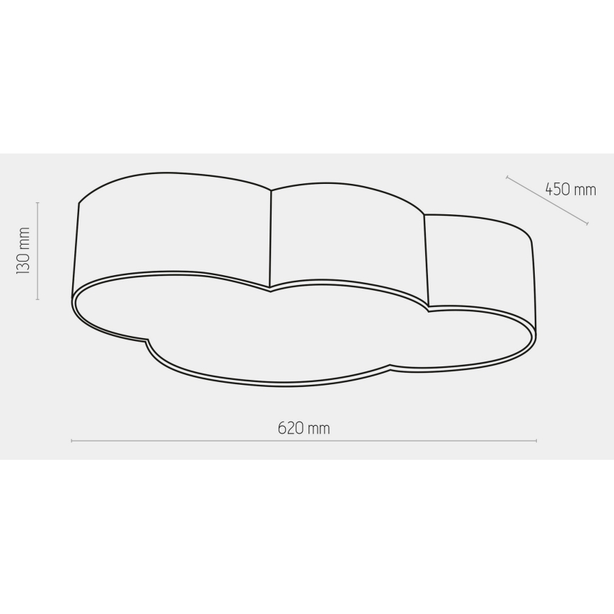 Dečije plafonsko svetlo CLOUD 4xE27/15W/230V sivo