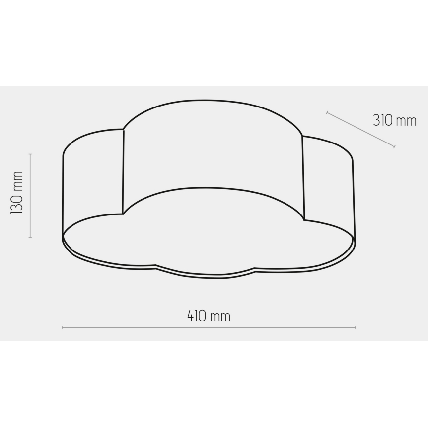 Dečije plafonsko svetlo CLOUD MINI 2xE27/15W/230V sivo