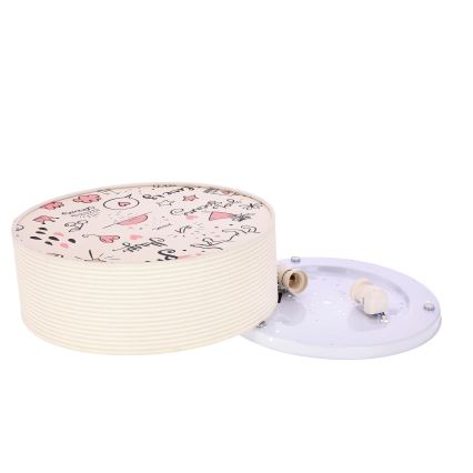 Dečije plafonsko svetlo KIDDY 2xE27/40W/230V bež/roze
