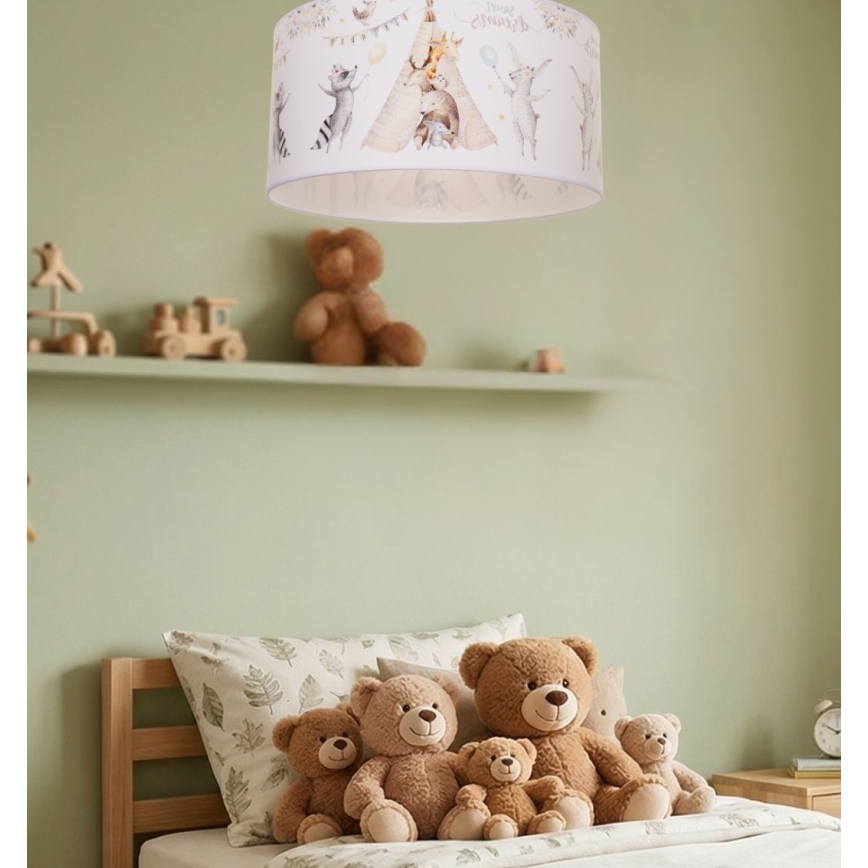 Dečije plafonsko svetlo KIDS ROOM 1xE27/60W/230V pr. 40 cm životinjice