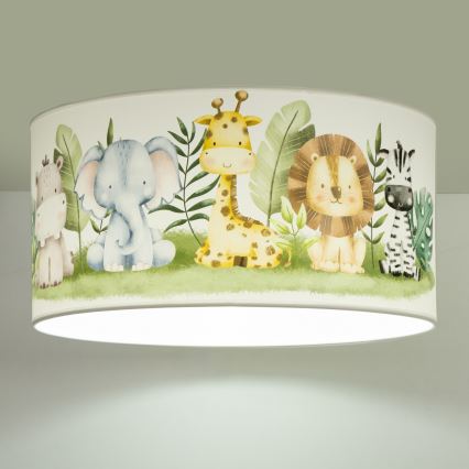 Dečije plafonsko svetlo KIDS ROOM 1xE27/60W/230V, prečnik 40 cm, motiv džungle