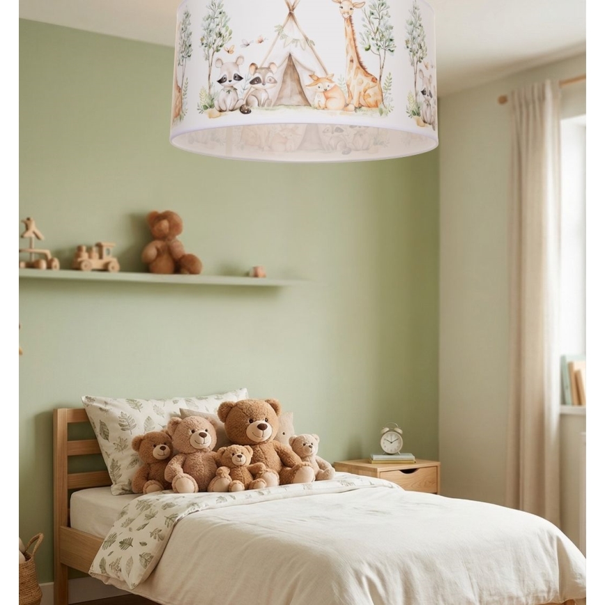 Dečije plafonsko svetlo KIDS ROOM 1xE27/60W/230V, prečnika 40 cm, sa motivom životinjica