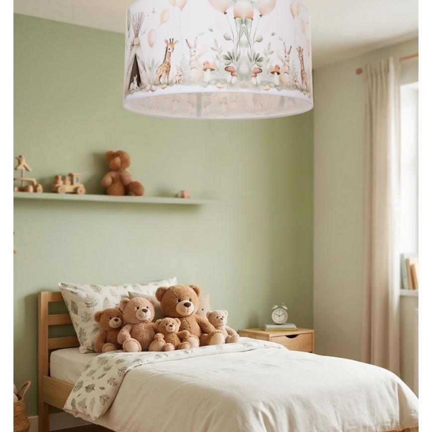 Dečije plafonsko svetlo KIDS ROOM 1xE27/60W/230V, Ø 40 cm, sa motivom životinja