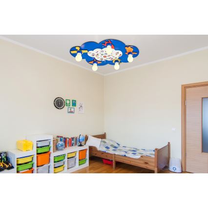 Dečije plafonsko svetlo LUCCA 5xE27/24W/230V plavo