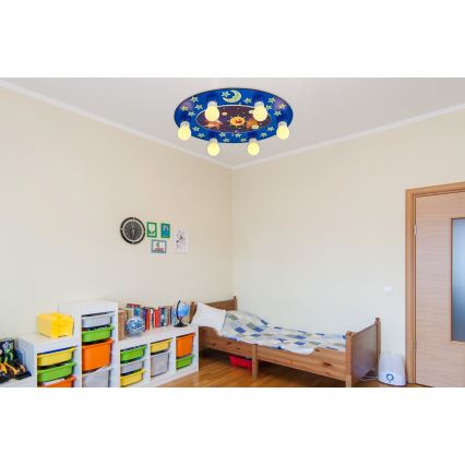 Dečije plafonsko svetlo LUCCA 6xE27/24W/230V plavo