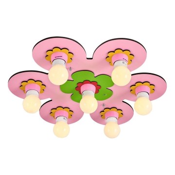 Dečije plafonsko svetlo LUCCA 7xE27/24W/230V ružičasto