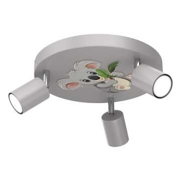 Dečije reflektorsko svetlo FUN 3xGU10/8W/230V sivo/koala