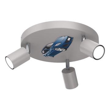 Dečije spot svetlo FUN 3xGU10/8W/230V sivo/auto