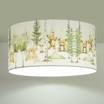 Dečije stropno svetlo KIDS ROOM 1xE27/60W/230V, prečnik 40 cm, sa motivom životinja