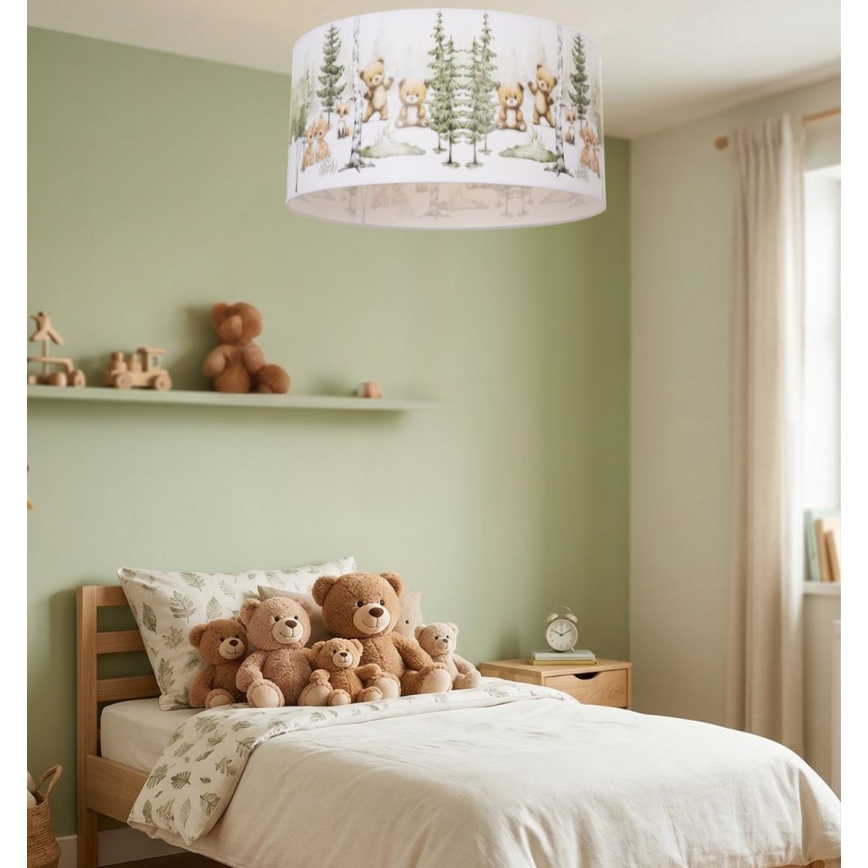 Dečije stropno svetlo KIDS ROOM 1xE27/60W/230V, prečnik 40 cm, sa motivom životinja