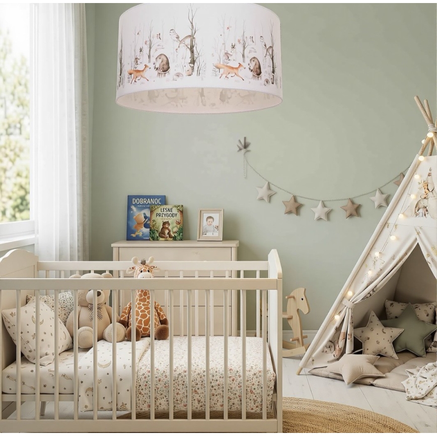 Dečije stropno svetlo KIDS ROOM 1xE27/60W/230V, prečnika 40 cm, sa motivom životinja
