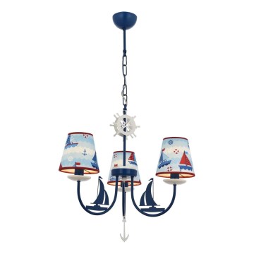 Dečiji luster BOAT 3xE14/40W/230V plavi