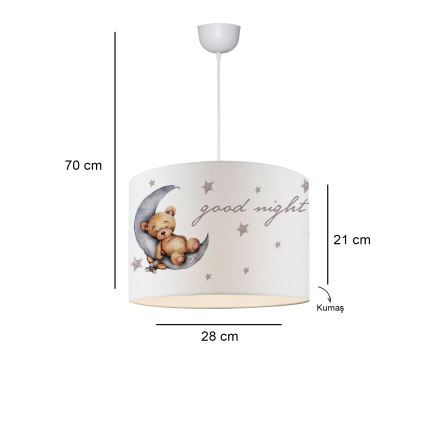 Dečiji luster CANDY 1xE27/40W/230V bela/braon