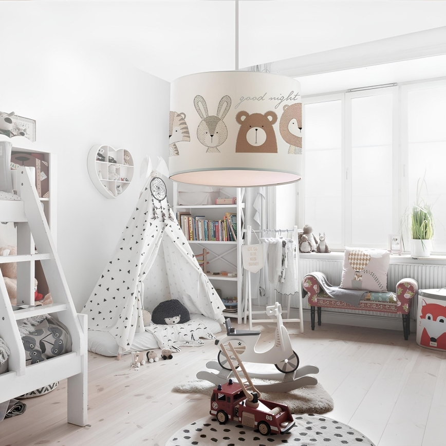 Dečiji luster CANDY 1xE27/40W/230V bela/smeđa