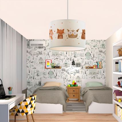 Dečiji luster CANDY 1xE27/40W/230V bela/smeđa