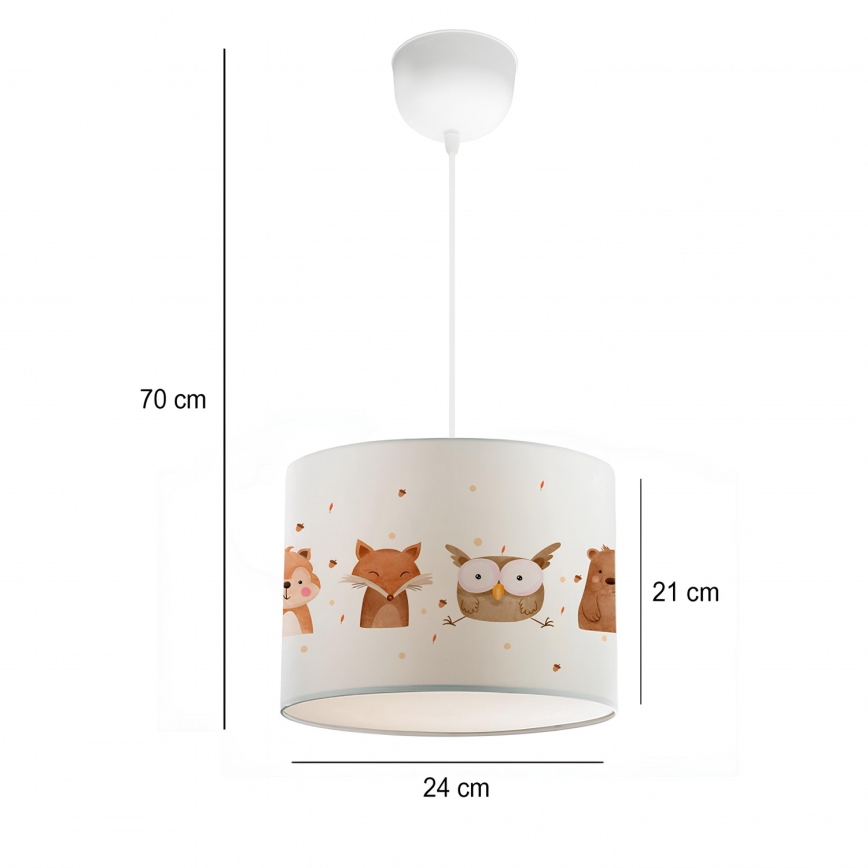 Dečiji luster CANDY 1xE27/40W/230V bela/smeđa