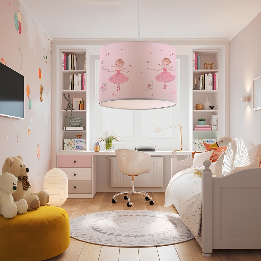 Dečiji luster CANDY 1xE27/40W/230V ružičasta