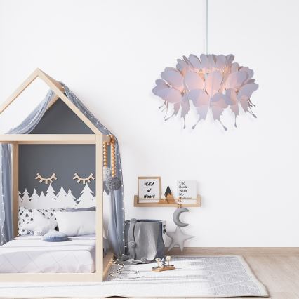 Dečiji luster FARFALLA 1xE27/60W/230V, ružičaste boje