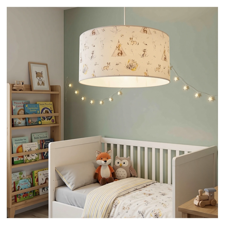 Dečiji luster KIDS ROOM 1xE27/60W/230V, prečnik 40 cm, motiv životinjica