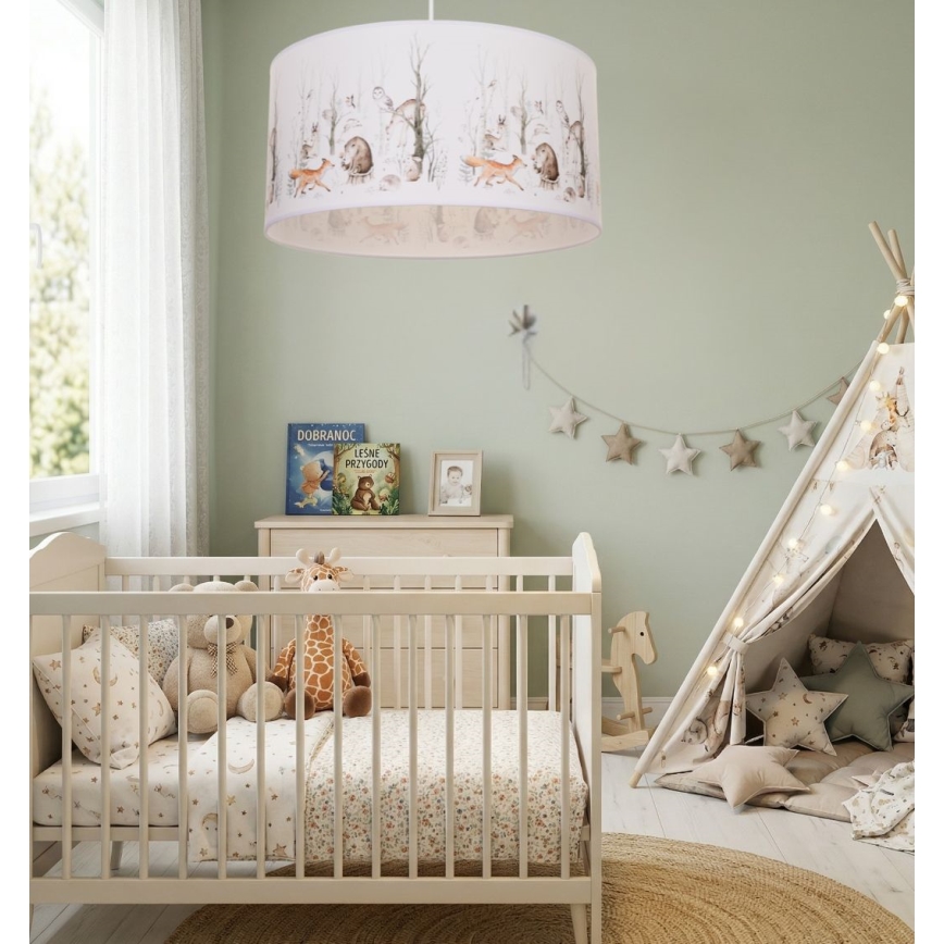 Dečiji luster KIDS ROOM 1xE27/60W/230V, prečnik 40 cm, sa motivom životinjica