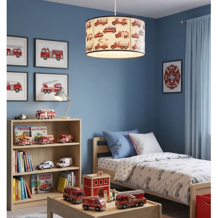 Dečiji luster KIDS ROOM 1xE27/60W/230V, prečnik 40 cm, vatrogasci