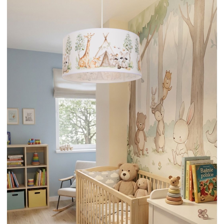Dečiji luster KIDS ROOM 1xE27/60W/230V Ø 40 cm sa motivom životinja