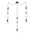Dečiji luster na kablu TRIO 3xE27/20W/230V siva/žuta/bela