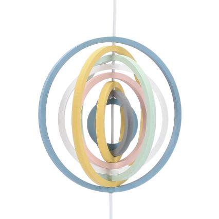 Dečiji luster na sajli HOOPS 1xE27/20W/230V pr. 27 cm šaren