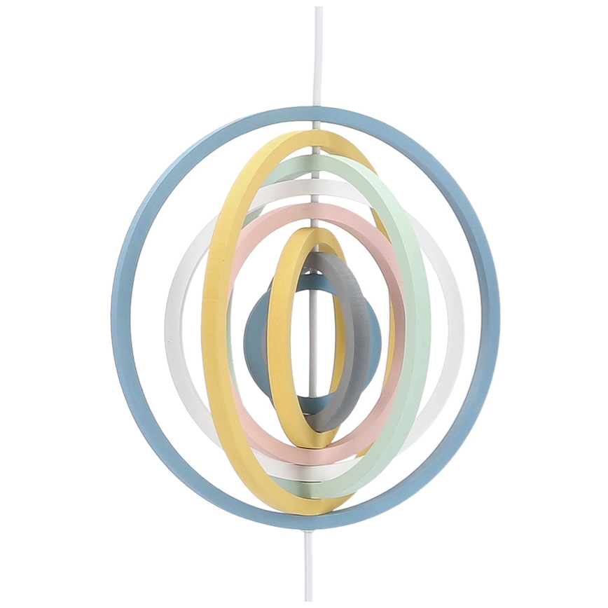 Dečiji luster na sajli HOOPS 1xE27/20W/230V pr. 27 cm šaren