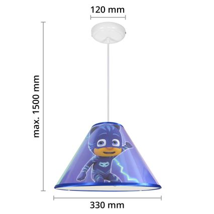 Dečiji luster na sajli PJ MASK 1xE27/40W/230V