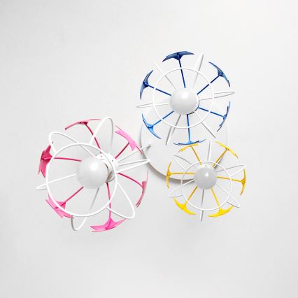 Dečiji luster na sajli STARS 3xE27/15W/230V plava/ružičasta/žuta