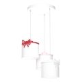 Dečiji luster na sajli SWEET 3xE27/15W/230V bela/roze/crvena/mašne