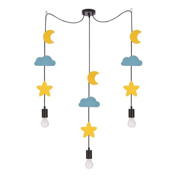 Dečiji luster na sajli TRIO 3xE27/20W/230V, žuta/plava