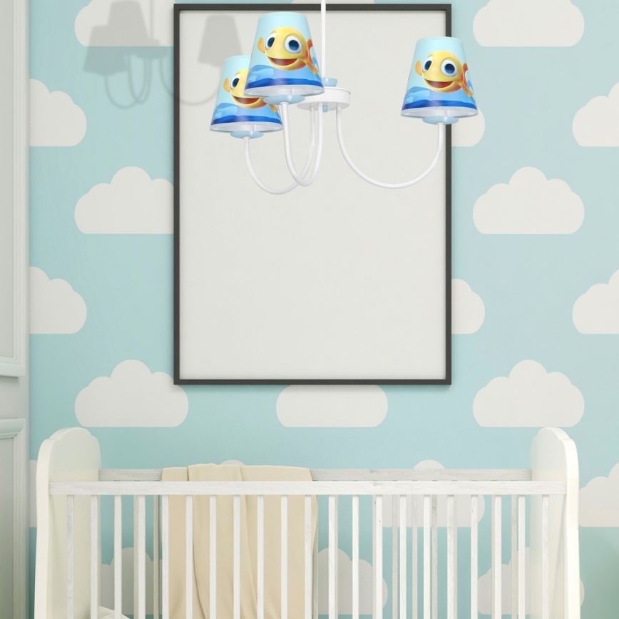 Dečiji luster na šipci FISH 3xE14/40W/230V