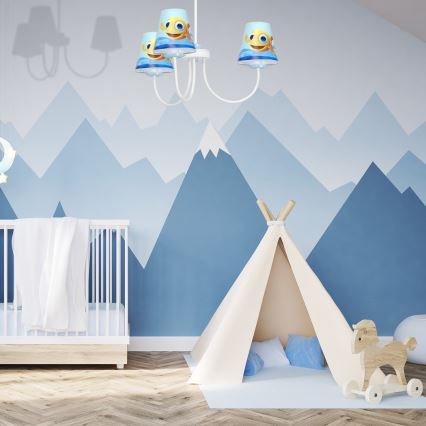 Dečiji luster na šipci FISH 3xE14/40W/230V