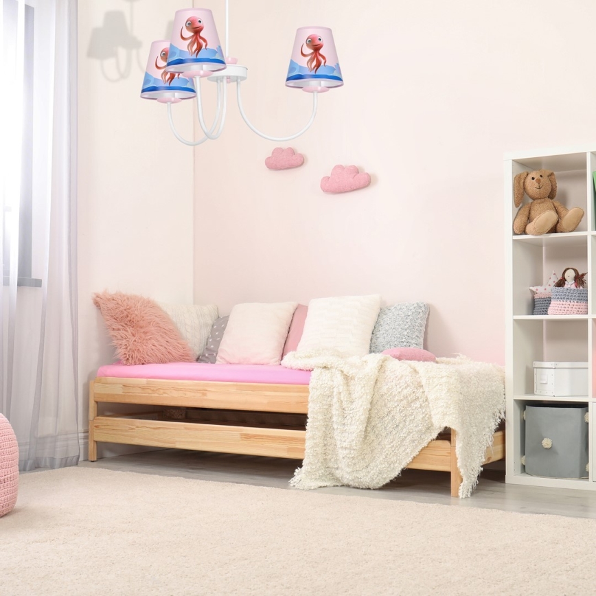 Dečiji luster na šipci OCTOPUS 3xE14/40W/230V