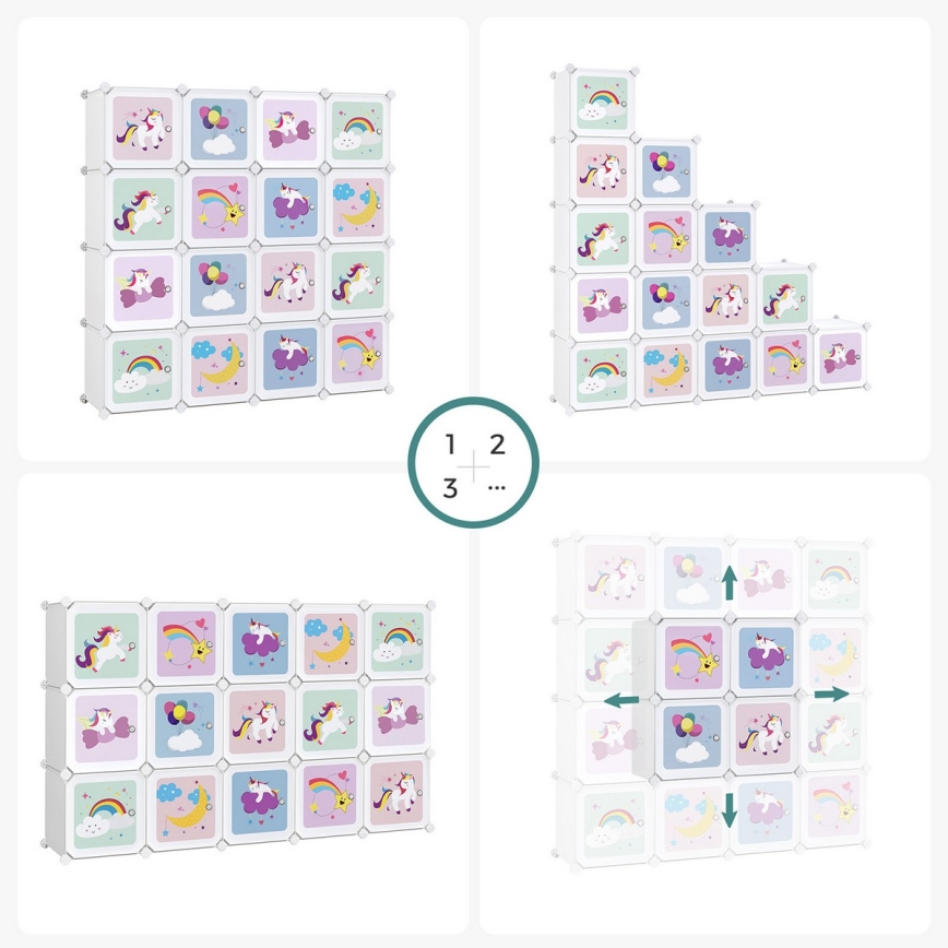 Dečiji modularni ormarić sa kutijama za odlaganje ANET, raznobojan