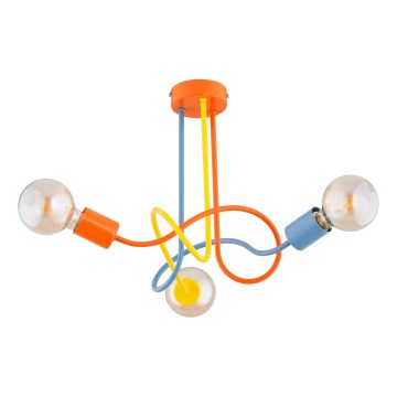 Dečiji plafonski luster WINGO 3xE27/15W/230V višebojan