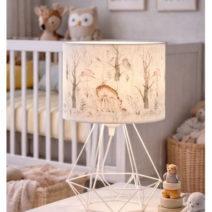 Dečja stolna lampa KIDS ROOM 1xE27/60W/230V, prečnik 18 cm, sa motivom životinjica
