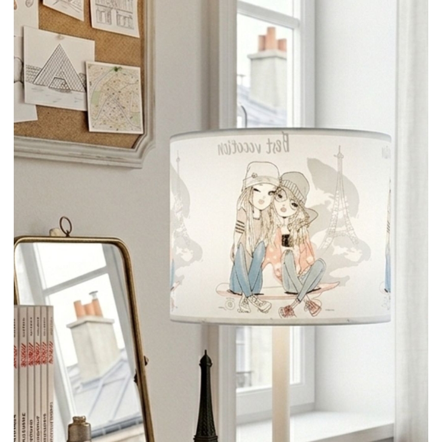 Dečja stona lampa GIRLS VIBES 1xE27/60W/230V, prečnik 18 cm, Paris