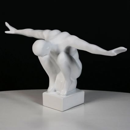 Dekoracija za sto 19,5x16x38,5 cm smola/bela
