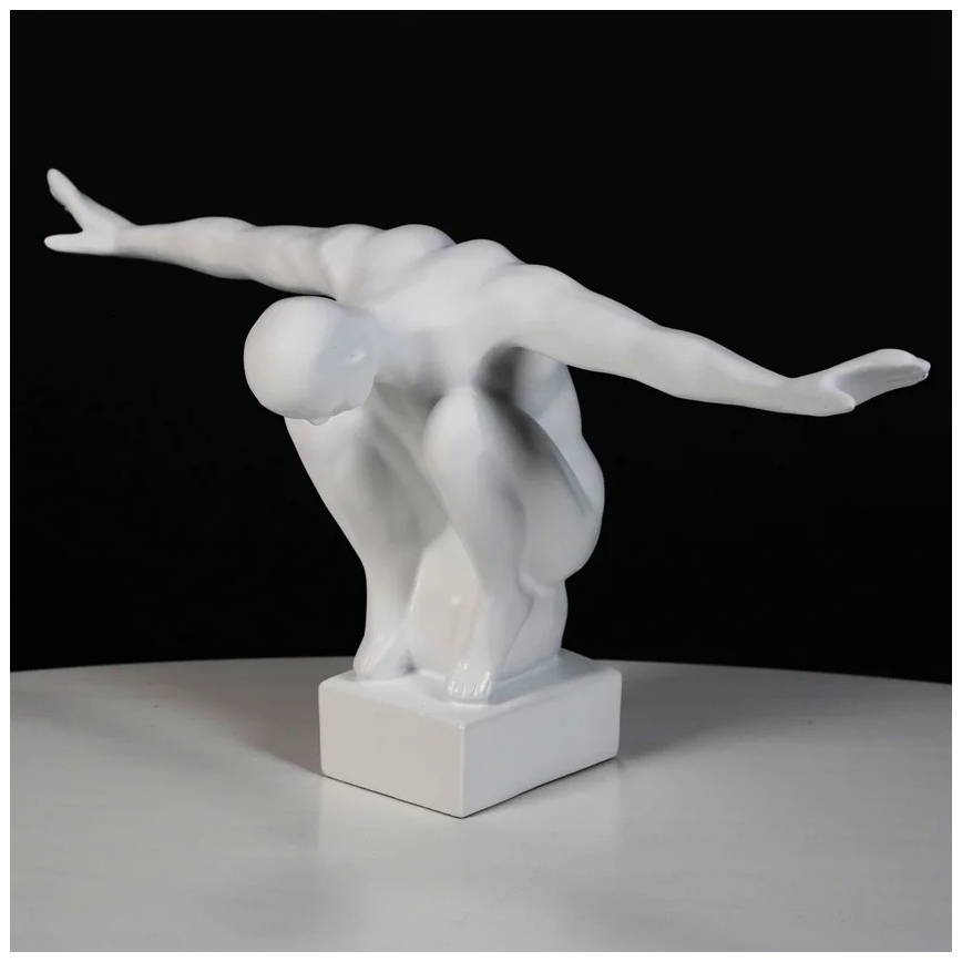 Dekoracija za sto 19,5x16x38,5 cm smola/bela