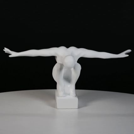 Dekoracija za sto 19,5x16x38,5 cm smola/bela